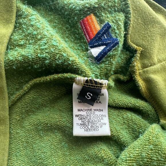 Aviator Nation RARE Dip Dye Ombre Green Embroidered Pullover Sweatshirt Small - Picture 12 of 12